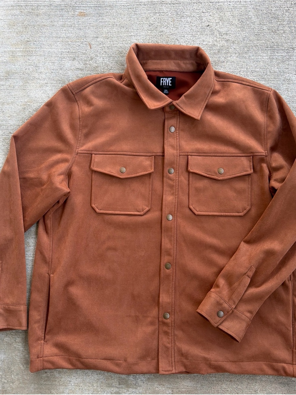 Frye Toffee Faux Suede Shirt Jacket Men’s Size XXL